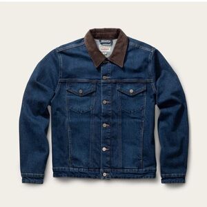Tecovas Mens Denim Trucker Jacket Dark Wash